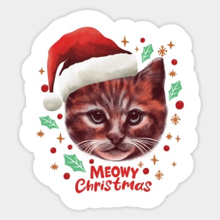 Meowy Christmas Sticker